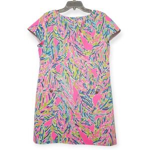 Lilly Pulitzer Layton Shift Dress Palm Reader Pink‎ See Measurements / Photos